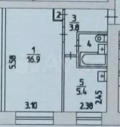 1-к. квартира, 29,4 м, 2/5 эт. - Фото 0