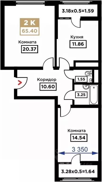 2-к кв. Краснодарский край, Краснодар Школьный мкр, ул. Школьная, 1 ... - Фото 0