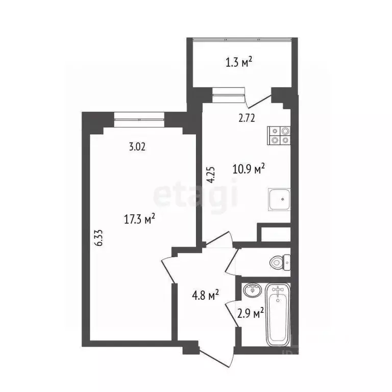 1-к кв. Псковская область, Псков ул. Крупской, 28 (37.2 м) - Фото 0