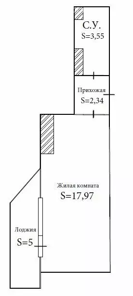 Квартира-студия: Кудрово, Английская улица, 2 (29 м) - Фото 1