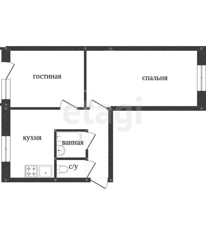 2-комнатная квартира: Кострома, Никитская улица, 116 (42.2 м) - Фото 1