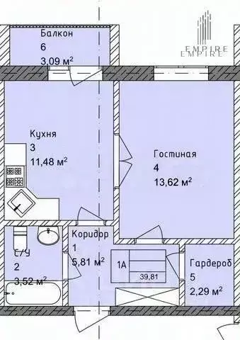 1-к кв. Чеченская республика, Грозный Кабардинская ул., 40 (49.3 м) - Фото 0