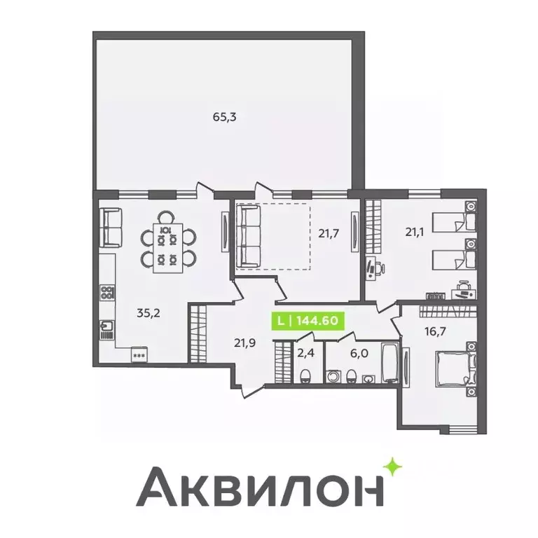 4-к кв. Санкт-Петербург ул. Парфеновская, 6к1 (144.6 м) - Фото 0