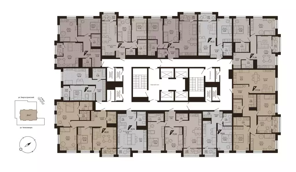 2-комнатная квартира: Екатеринбург, улица Энергостроителей, 7 (68.5 м) - Фото 2