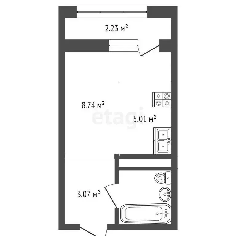 Квартира-студия: Саранск, улица Короленко, 4 (27.7 м) - Фото 1