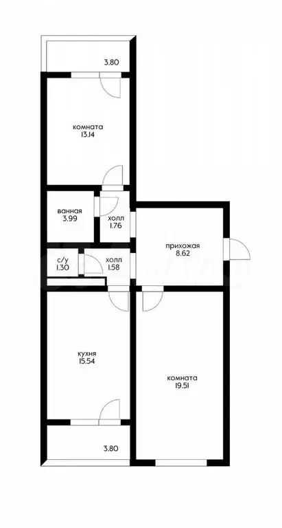 2-к. квартира, 70 м, 5/16 эт. - Фото 0