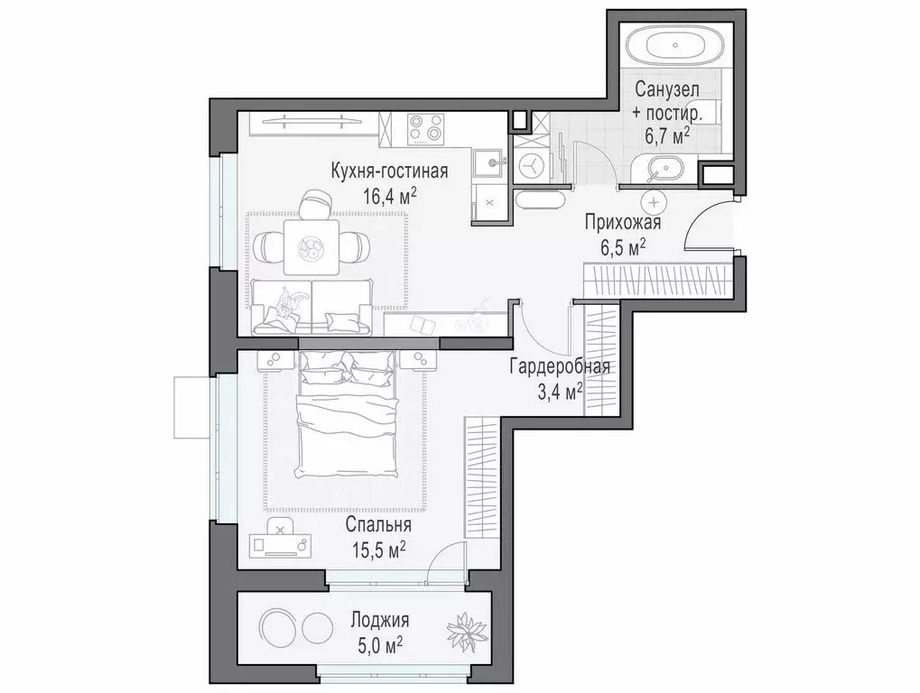 1-комнатная квартира: Мытищи, улица Разведчика Абеля, 9к1 (48.6 м) - Фото 1