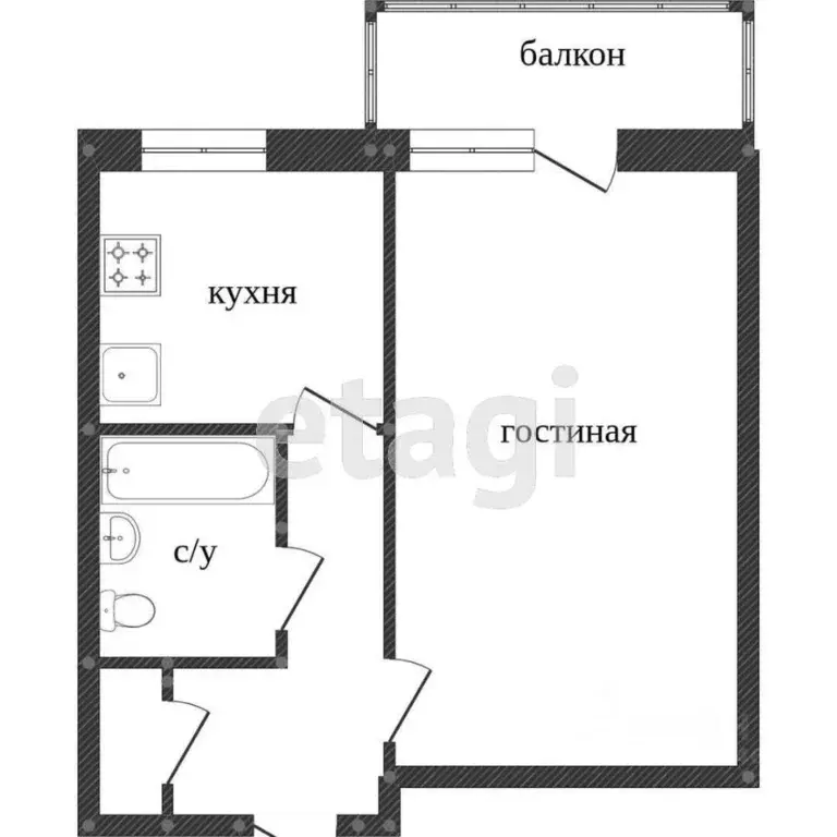 1-к кв. Хабаровский край, Комсомольск-на-Амуре ул. Кирова, 15к2 (32.0 ... - Фото 1