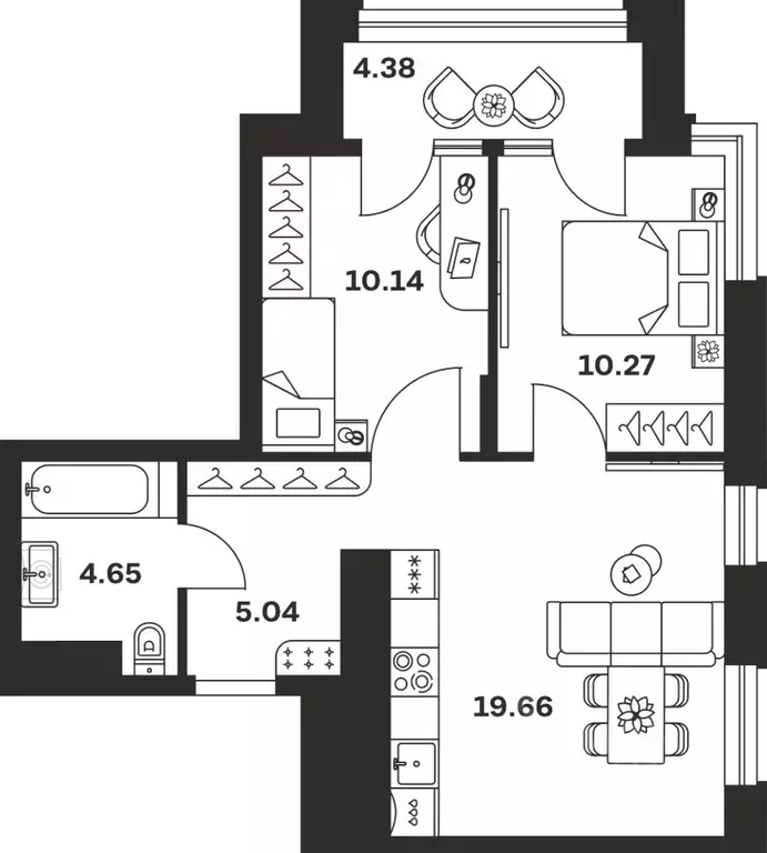 2-к кв. Тульская область, Тула Баташи Парк жилой комплекс (54.14 м) - Фото 1