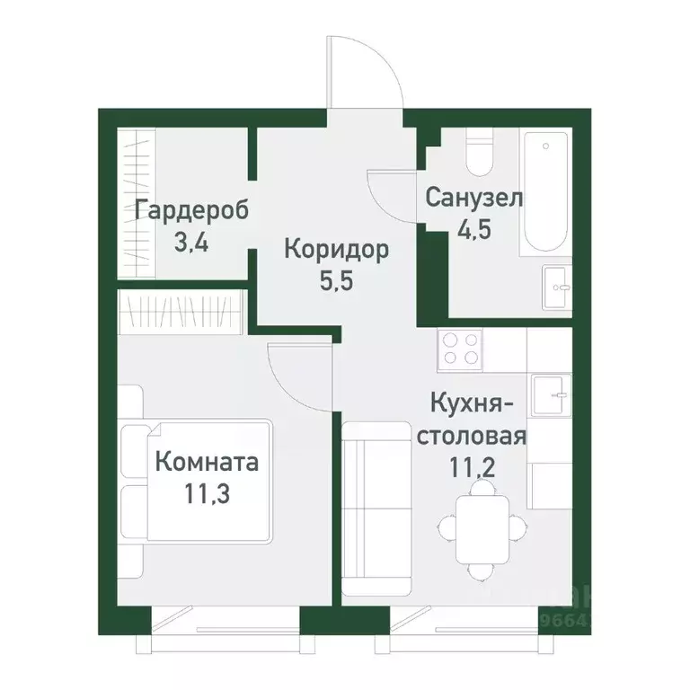1-к кв. Челябинская область, Челябинский городской округ, пос. ... - Фото 0