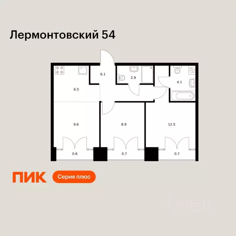 2-к кв. Санкт-Петербург наб. Обводного Канала, 169 (52.6 м) - Фото 1