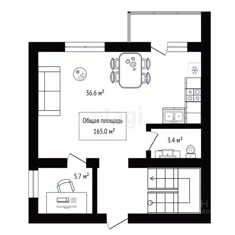 4-к кв. Новосибирская область, Новосибирск ул. Кирова, 348 (165.0 м) - Фото 1