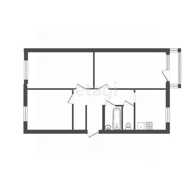 3-к кв. Тульская область, Узловая ул. Дзержинского, 9 (62.3 м) - Фото 1