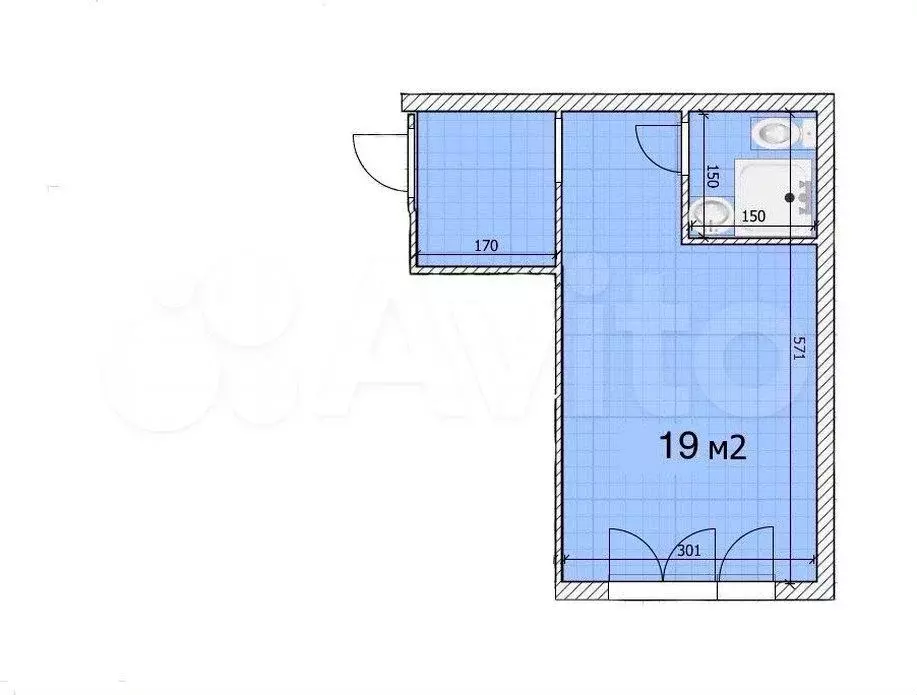 Квартира-студия, 19 м, 1/9 эт. - Фото 0