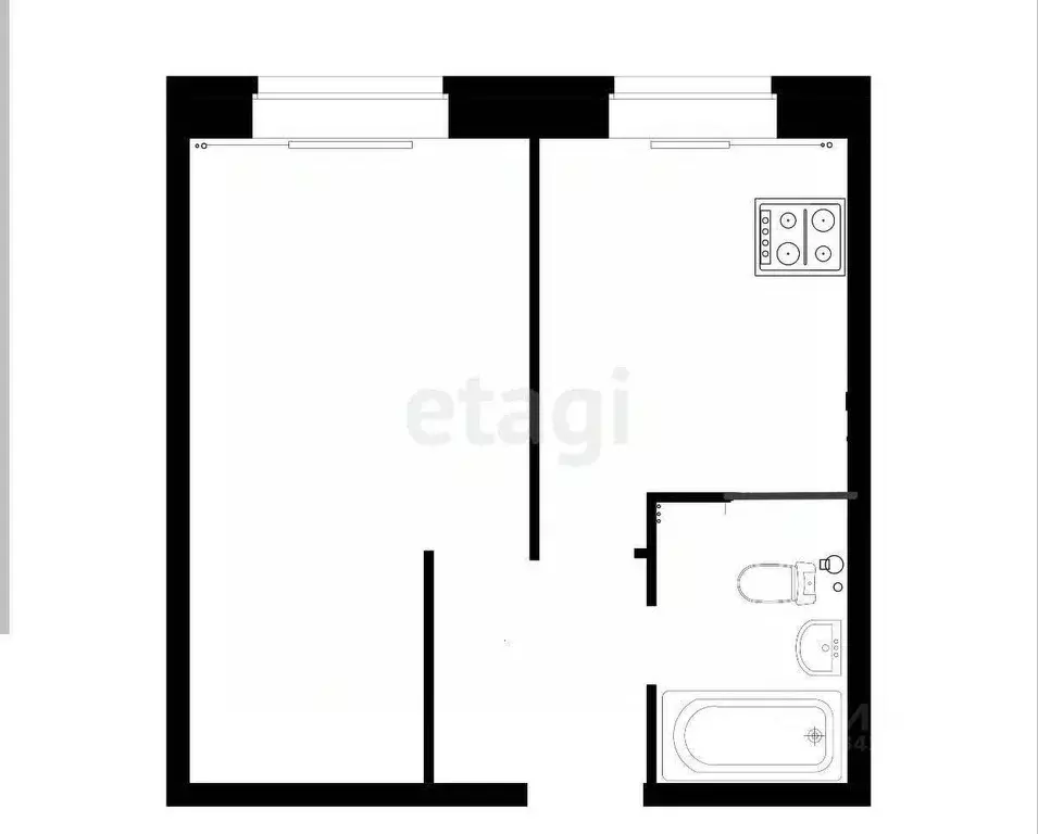 1-к кв. Курганская область, Курган Глинки мкр, ул. Центральная, 22 ... - Фото 2