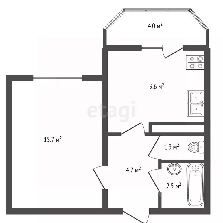 1-к кв. Санкт-Петербург Новоколомяжский просп., 12К1 (34.0 м) - Фото 2