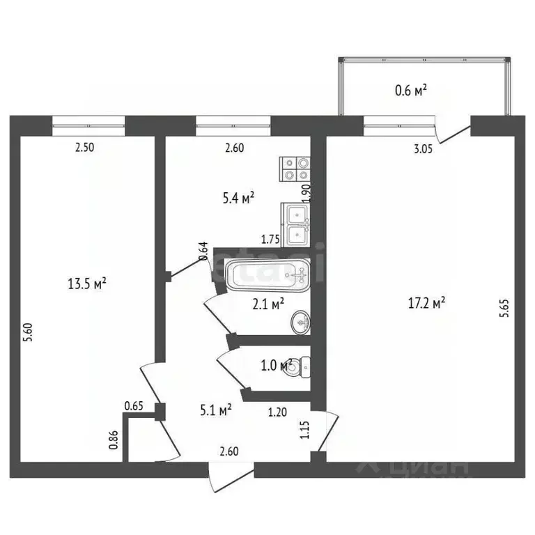 2-к кв. Мордовия, Саранск ул. Ульянова, 85 (44.8 м) - Фото 0