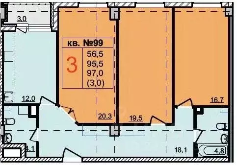 3-к кв. нижегородская область, нижний новгород артельная ул, 15к1 . - Фото 0