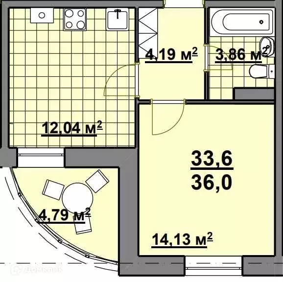 Продаётся 1-к квартира, 39.4 м - Фото 0