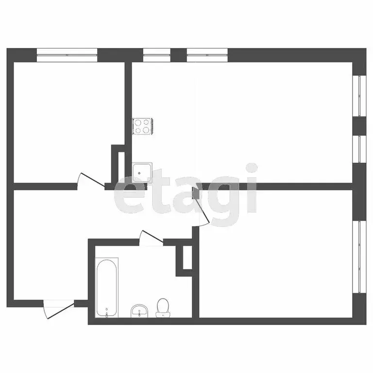 2-комнатная квартира: Тюмень, Алматинская улица, 4 (59 м) - Фото 0