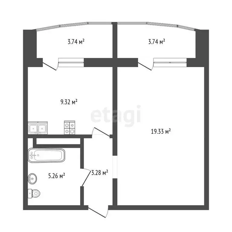 1-комнатная квартира: Тюмень, улица Валентины Трофимовой, 12 (37.4 м) - Фото 1