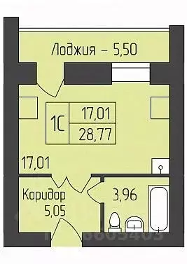 Студия Новосибирская область, Новосибирск ул. Юности, 7 (28.77 м) - Фото 0