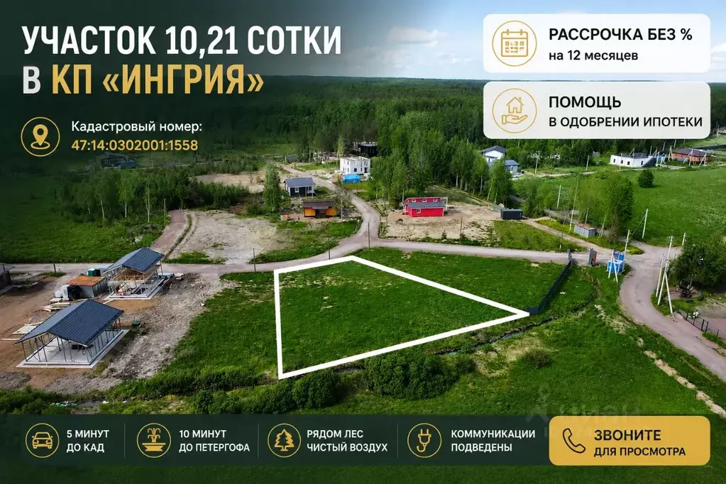 Участок в Ленинградская область, Ломоносовский район, Низинское с/пос, ... - Фото 1
