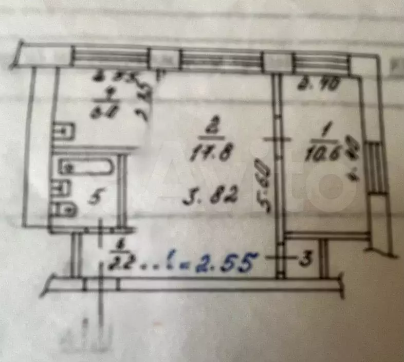 2-к. квартира, 41 м, 1/5 эт. - Фото 0