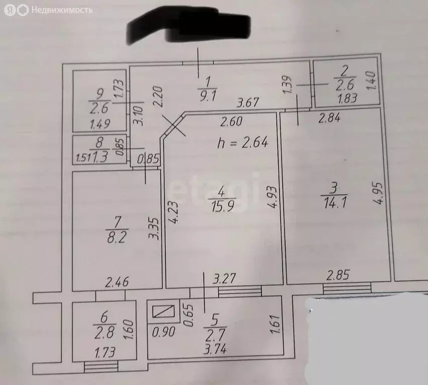 2-комнатная квартира: Казань, проспект Победы, 222 (56.6 м) - Фото 1