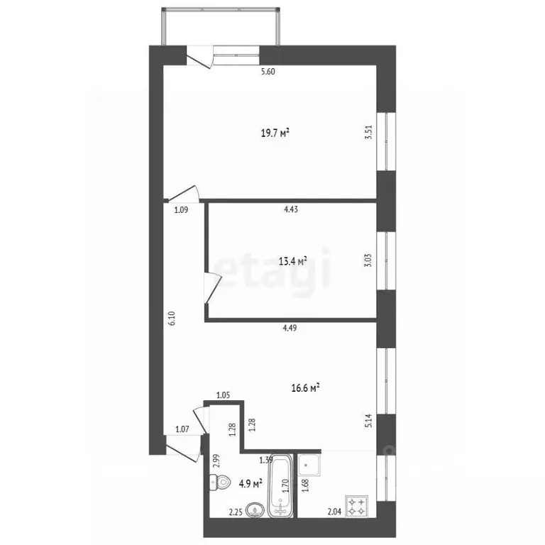 3-к кв. Ростовская область, Азов Азовский район, Московская ул., 61 ... - Фото 2