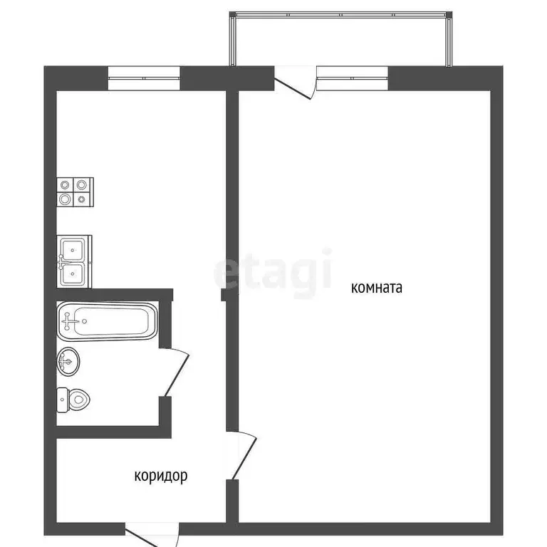 Квартира, 1 комната, 30.6 м - Фото 0