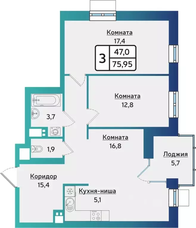 3-к кв. Удмуртия, Ижевск Аэропорт жилрайон, Артнова жилой комплекс ... - Фото 0