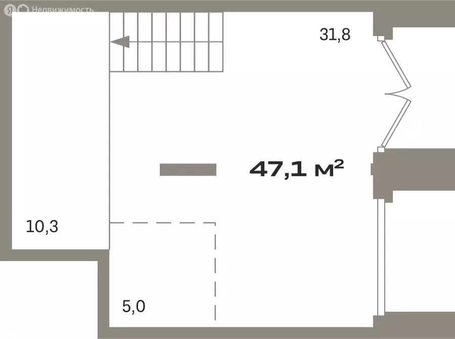 Помещение свободного назначения (47.06 м) - Фото 1