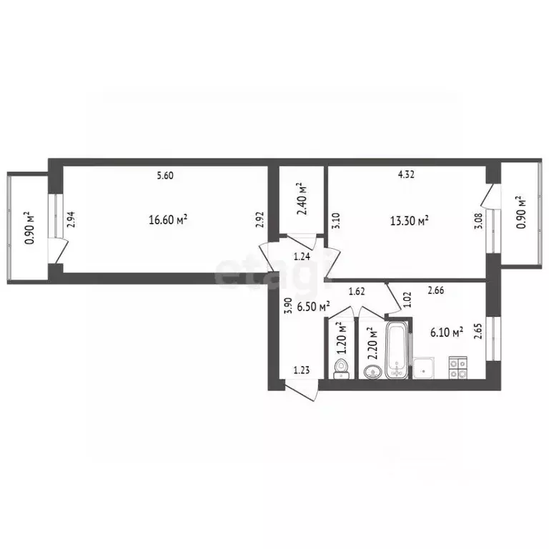 2-к кв. Крым, Феодосия ул. Чкалова, 179 (48.3 м) - Фото 2