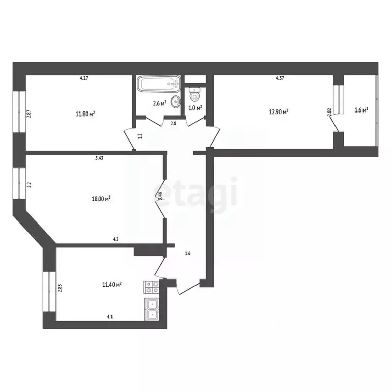 3-к кв. Ямало-Ненецкий АО, Надымский район, Пангоды пгт ул. Мира, 5 ... - Фото 2