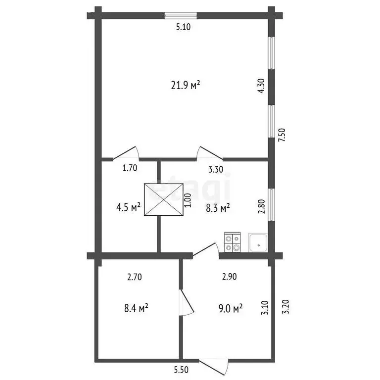 Дом в Красноусольский, Самарская улица (68 м) - Фото 1