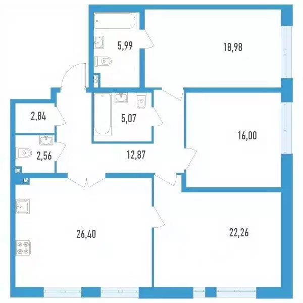 3-к кв. Санкт-Петербург ул. Типанова, 22 (112.97 м) - Фото 0