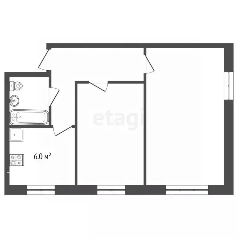 2-к кв. Ярославская область, Рыбинск Луговая ул., 4 (44.0 м) - Фото 2