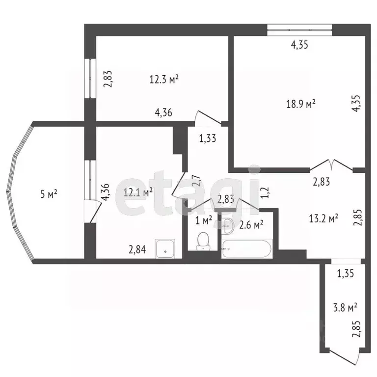 2-к кв. Красноярский край, Красноярск ул. Академика Киренского, 69 ... - Фото 0