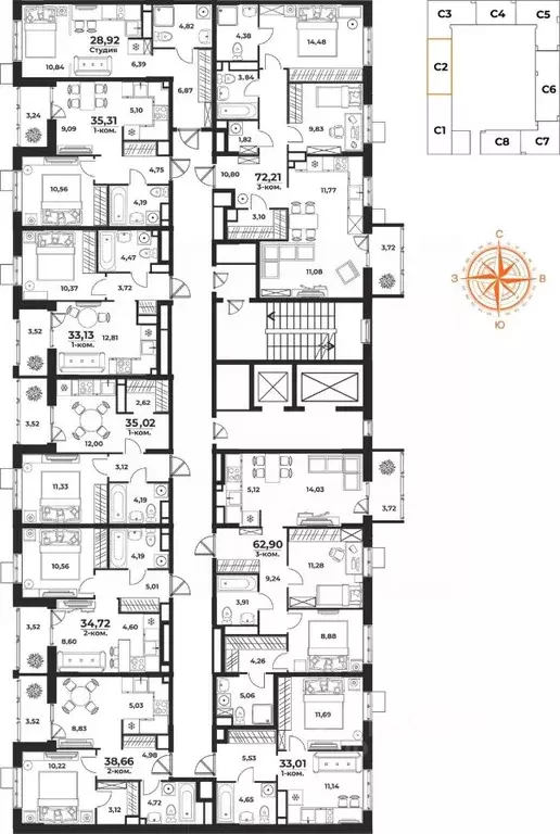 2-к кв. Хабаровский край, Хабаровск Брянский пер. (35.31 м) - Фото 2