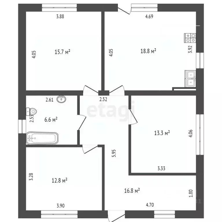 Дом в Ростовская область, Ростов-на-Дону Архитектурная ул. (90 м) - Фото 1