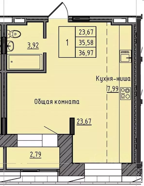 1-к кв. Саха (Якутия), Якутск 37-й кв-л,  (36.97 м) - Фото 0