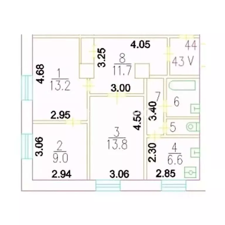 3-к кв. Москва ул. Маршала Бирюзова, 14 (63.4 м) - Фото 2