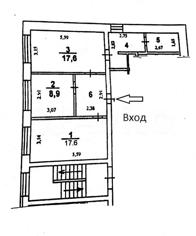 3-к. квартира, 61 м, 1/5 эт. - Фото 0