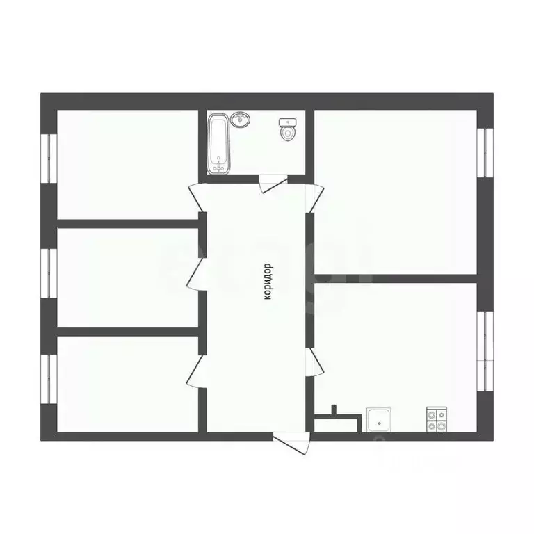 4-к кв. Бурятия, Северобайкальск ул. Громова, 12 (101.1 м) - Фото 2