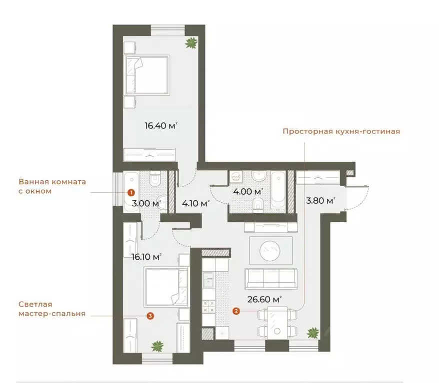 2-к кв. Санкт-Петербург Зеленогорская ул., 3 (74.0 м) - Фото 1