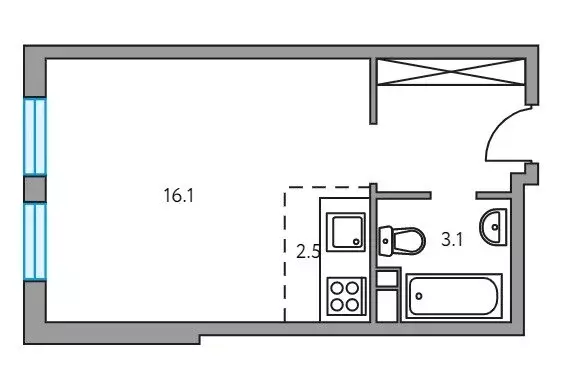 Квартира-студия: Мытищи, Тенистый бульвар, 9 (26 м) - Фото 1