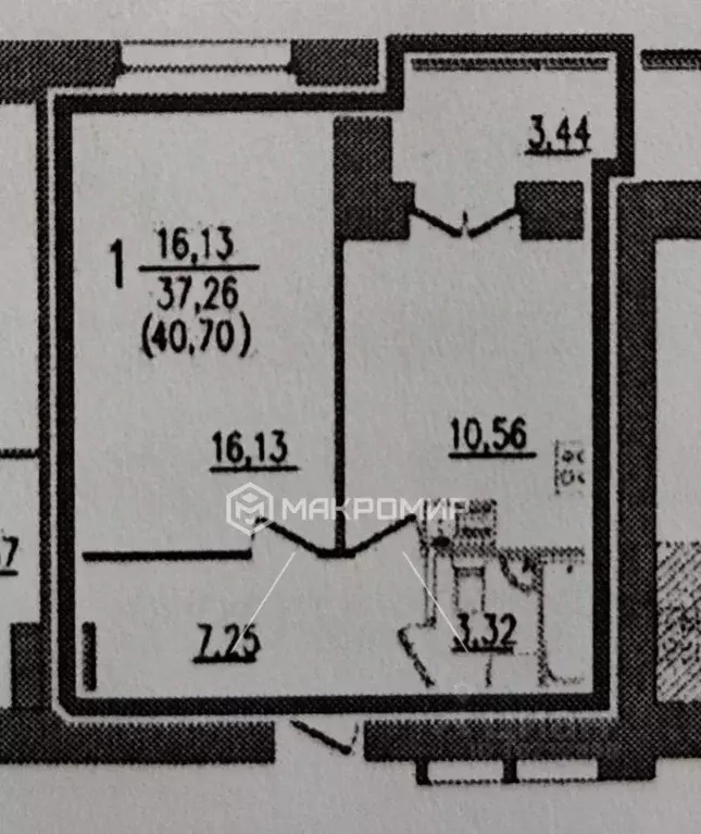 1-к кв. Брянская область, Брянск ул. Имени А.Ф. Войстроченко, 5 (37.3 ... - Фото 2