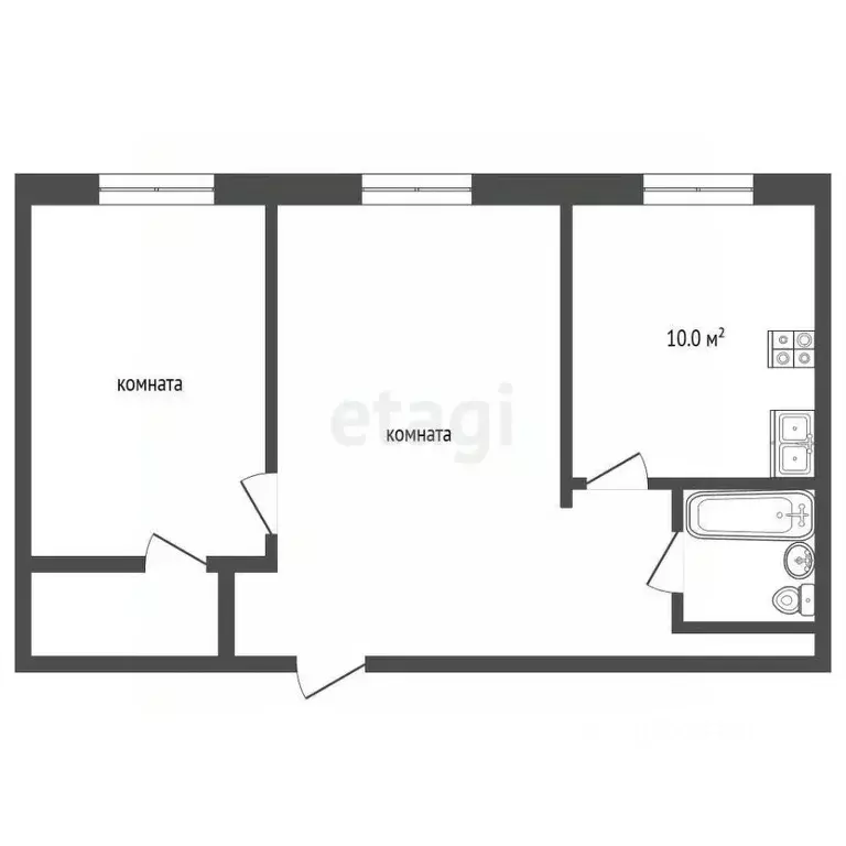2-к кв. Ханты-Мансийский АО, Ханты-Мансийск ул. Сутормина, 27 (35.3 м) - Фото 1