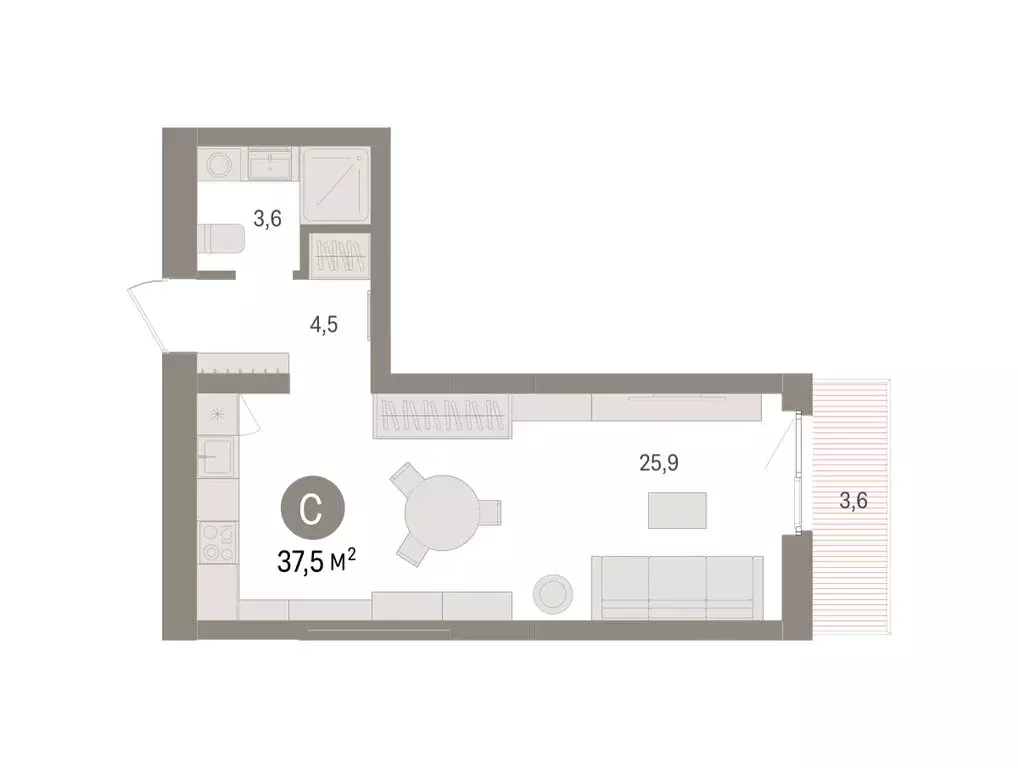 Квартира-студия: Челябинская область, Сосновский муниципальный округ, ... - Фото 2